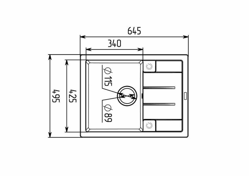 Комплект кухонної мийки Platinum 6550 INTENSO pl74871 фото