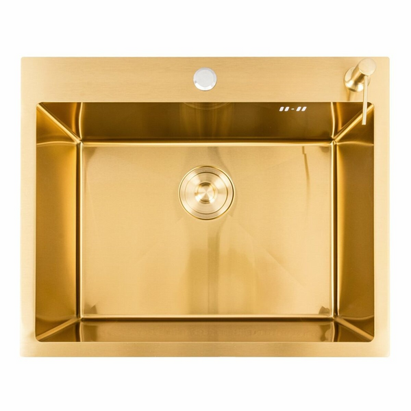 Комплект кухонної мийки Platinum Handmade 60*50 PVD Gold pl23548 фото