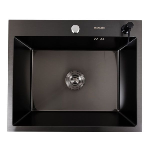 Комплект кухонної мийки Valeso 60х50HM PVD ST06 nero SL73116 фото