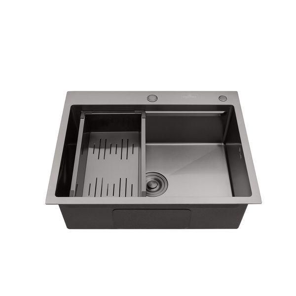Кухонна мийка Kroner KRP SCH049 Schwarze - 6350HM PVD (3/1 мм) ST03153 фото