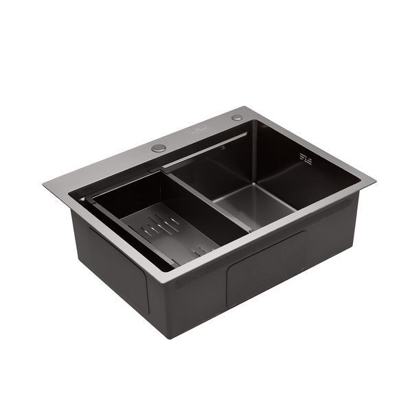 Кухонна мийка Kroner KRP SCH049 Schwarze - 6350HM PVD (3/1 мм) ST03153 фото