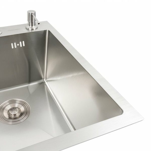 Комплект кухонної мийки Platinum Handmade 400x500x230 (толщина 3,0/1,5) pl23899 фото