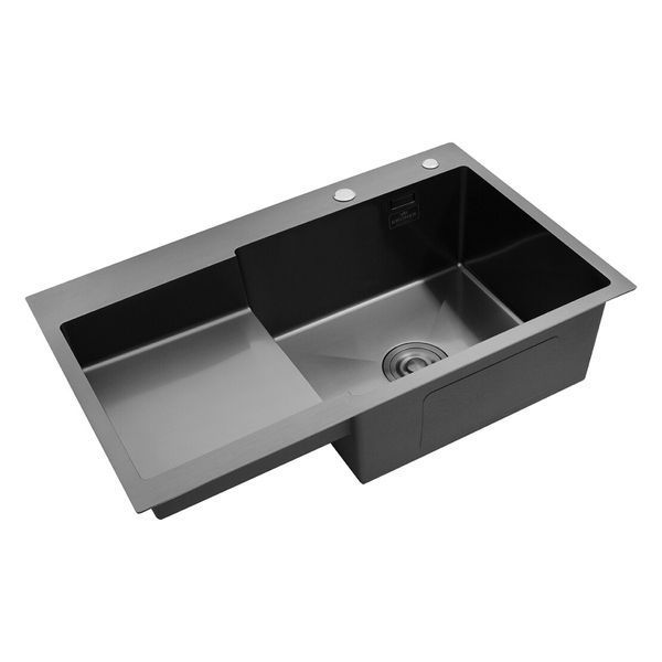 Комплект кухонной мойки KRP Schwarze - 7848RHM PVD ST041420 фото