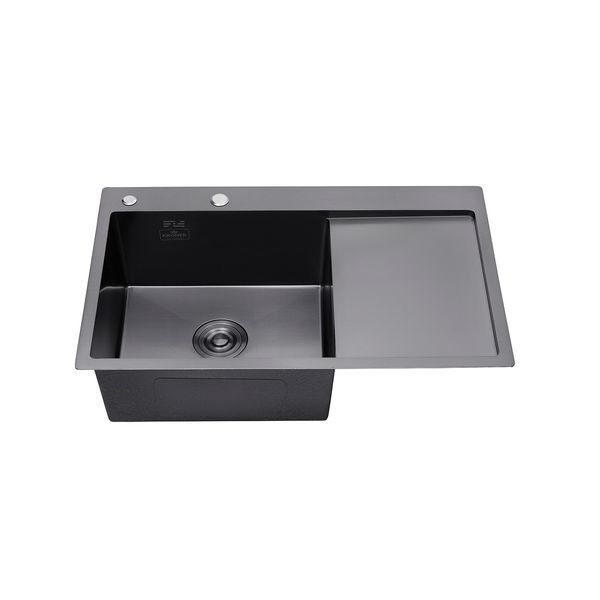 Комплект кухонної мийки Kroner KRP Schwarze - 7849LHM PVD (3/1 мм) ST35227 фото