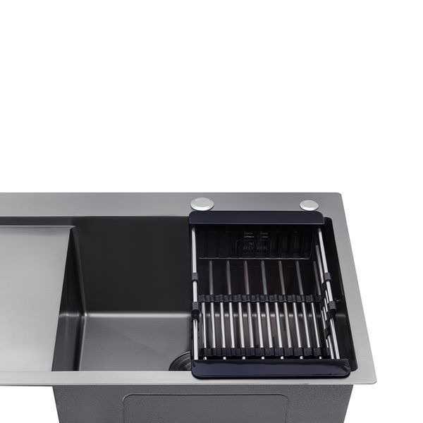 Комплект кухонної мийки Kroner KRP Schwarze - 7849LHM PVD (3/1 мм) ST35227 фото