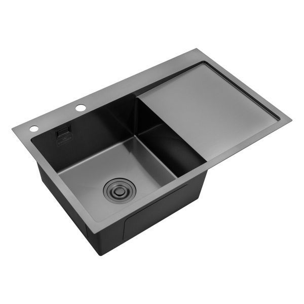Комплект кухонной мойки Kroner KRP Schwarze - 7849LHM PVD (3/1 мм) ST35227 фото