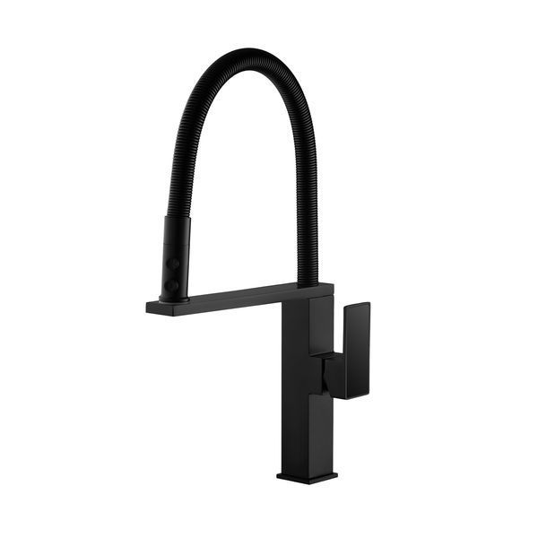 Змішувач латунний для кухні з гнучким виливом Pllen&oacute; Lazio BLK03 nero ST430003 фото