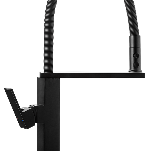 Змішувач латунний для кухні з гнучким виливом Pllen&oacute; Lazio BLK03 nero ST430003 фото