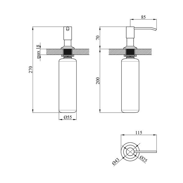 Комплект кухонної мийки KRP Gebürstet - 6050HM ST030221 фото