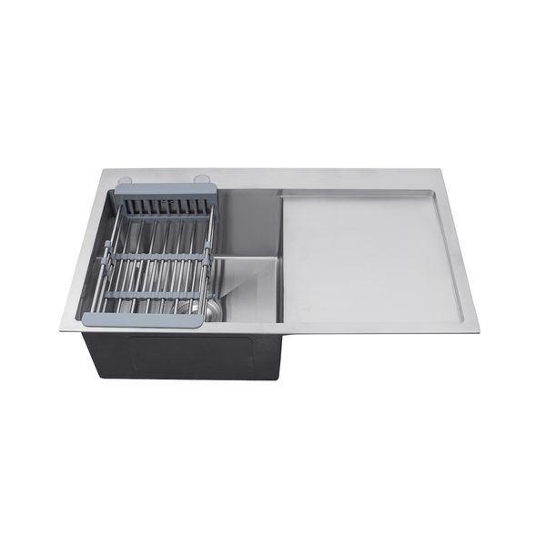Комплект кухонной мойки Kroner Geb&uuml;rstet - 7849LHM BLK ST33321 фото