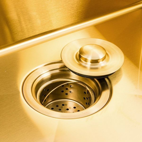 Комплект кухонної мийки Platinum 60*50 PVD ST4313 Gold  SL2355 фото