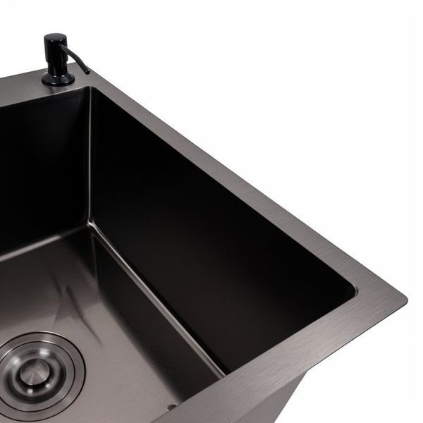 Комплект кухонной мойки Valeso 78х50 RHM PVD ST05 Grafite SL44712 фото