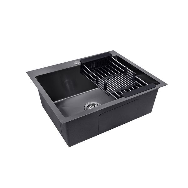 Комплект измельчитель и кухонная мойка KRP Schwarze - 6050HM PVD ST042420 фото