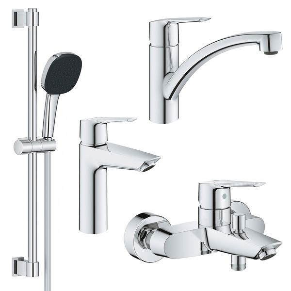 Набір змішувачів 4 в 1 для ванної кімнати та кухні Grohe QuickFix Start M-Size UA202301KE CV030617 фото