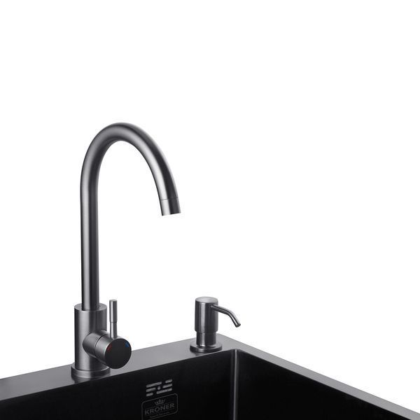 Комплект кухонной мойки KRP Schwarze - 6350RHM PVD ST41923 фото