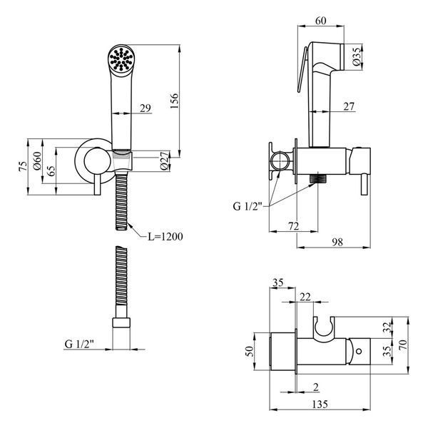 Комплект інсталяції GROHE Compact Hygiene Set 5-в-1 SL33271 фото