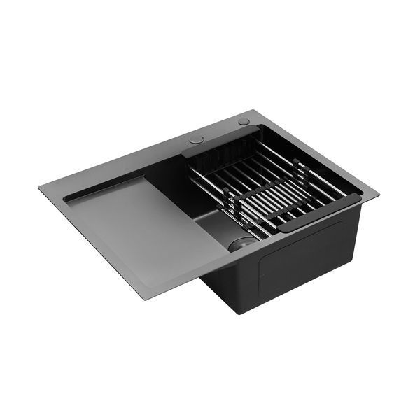 Комплект кухонной мойки KRP Schwarze - 6350RHM PVD ST41923 фото