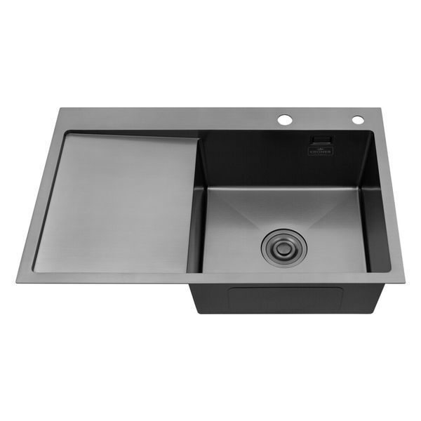Комплект кухонной мойки со смесителем KRP Schwarze PVD - 7849RHM ST77388 фото