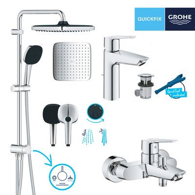 Набір змішувачів 3 в 1 для ванної кімнати Grohe QuickFix Start M-Size UA202305RM CV030621 фото