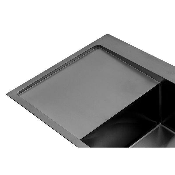 Комплект кухонної мийки Kroner KRP Schwarze - 7849RHM PVD ST4303 ST42176 фото