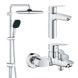 Набір змішувачів 3 в 1 для ванної кімнати Grohe QuickFix Start M-Size UA202305RM CV030621 фото 2