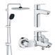 Набір змішувачів 3 в 1 для ванної кімнати Grohe QuickFix Start M-Size UA202305RM CV030621 фото 1