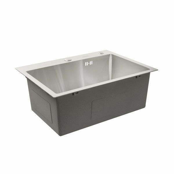 Комплект кухонной мойки 580Х430Х220 Platinum со смесителем водопад pl62351 фото
