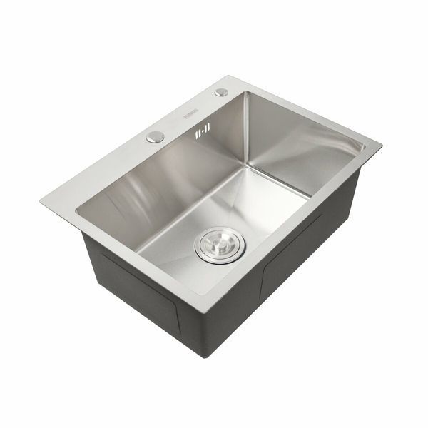 Комплект кухонной мойки 580Х430Х220 Platinum со смесителем водопад pl62351 фото