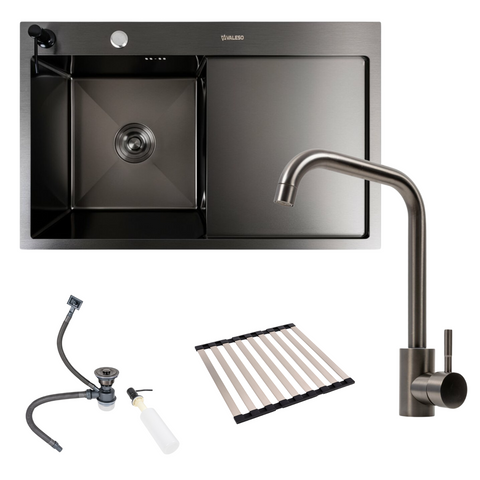 Комплект кухонної мийки Platinum Handmade CM 78*50 L PVD pl23731 фото