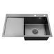 Комплект кухонной мойки Kroner KRP Schwarze 78х49HM PVD ST07 Grafite SL44792 фото 4