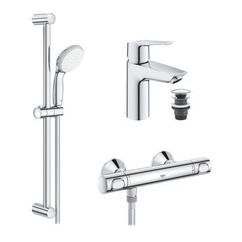 Набір змішувачів 2 в 1 для ванної кімнати Grohe QuickFix Start S-Size 34841551TS CV032726 фото