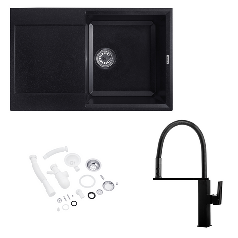 Комплект кухонної мийки Kroner KRP Komposit SCH - 7850 ST82670 фото