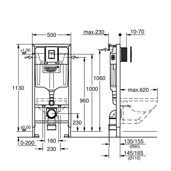 Інсталяція для унітаза Grohe QuickFix Solido 3 в 1 38811KF0 CV030561 фото