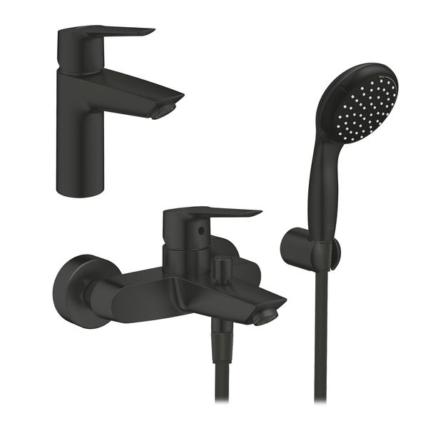 Набір змішувачів 3 в 1 для ванної кімнати Grohe QuickFix Start Black UA303301SQ CV032757 фото