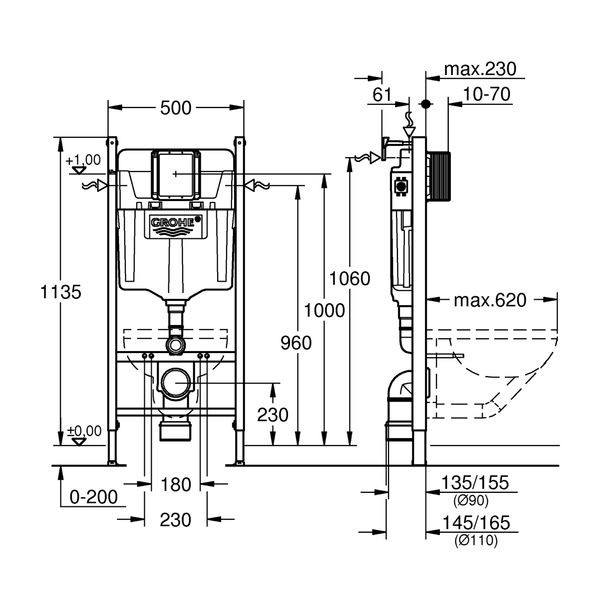 Інсталяція для унітаза Grohe QuickFix Solido 2 в 1 38971000 CV030562 фото