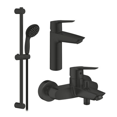 Набір змішувачів 3 в 1 для ванної кімнати Grohe QuickFix Start Black UA303301MQ CV032749 фото