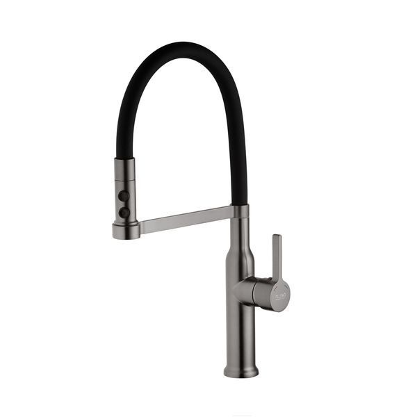 Комплект кухонної мийки Kroner KRP Schwarze 45х45HM PVD ST07 Grafite SL43374 фото