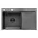 Комплект кухонної мийки Kroner KRP Schwarze 78х49LHM PVD ST07 Grafite SL44791 фото 3